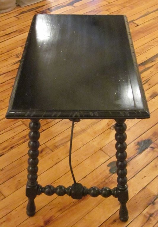 19thC Spanish Spool Leg Side Table