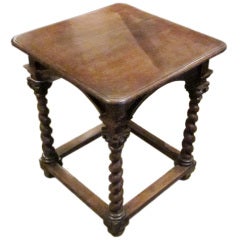 19thc French Spool Leg Square Side Table