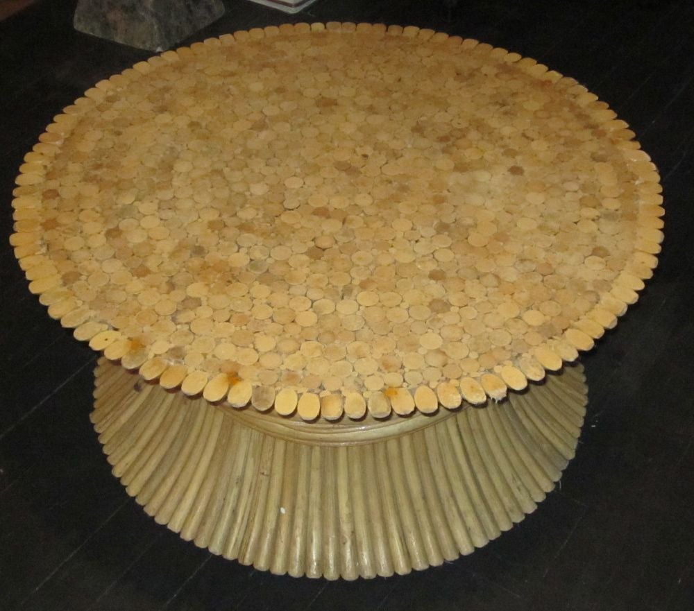 MID CENTURY MCGUIRE COFFEE TABLE