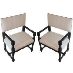 Pair of Classic Straight Back Spindle Chairs