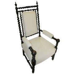 19th Century French Napoleon III Ball Arm Spool Chair 