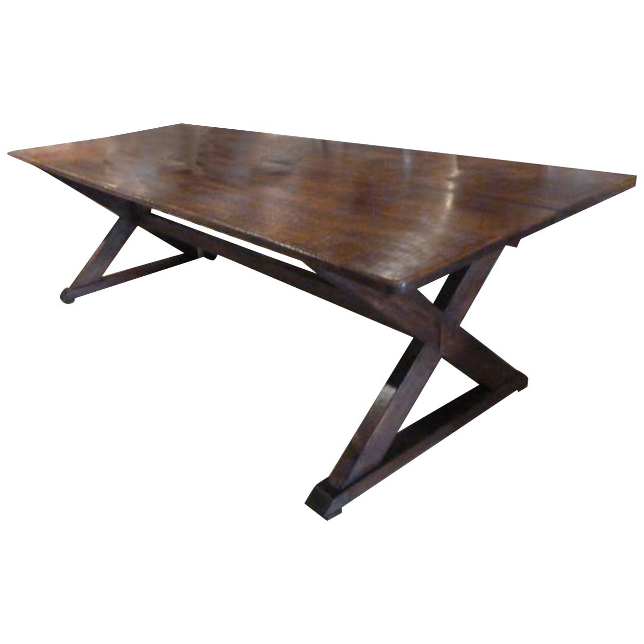 English Oak Wood Wide-Plank Dining Table, circa Late 18th Century