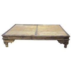 Antique 19th Century Wood And Iron Coffee Table, India