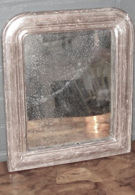 19thc French Silver Leafed Mirror