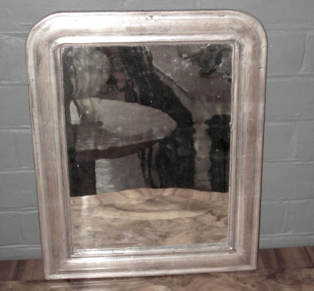 19thc French Silver Leafed Mirror