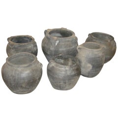 19thc Chinese Textured Terra Cotta Vases