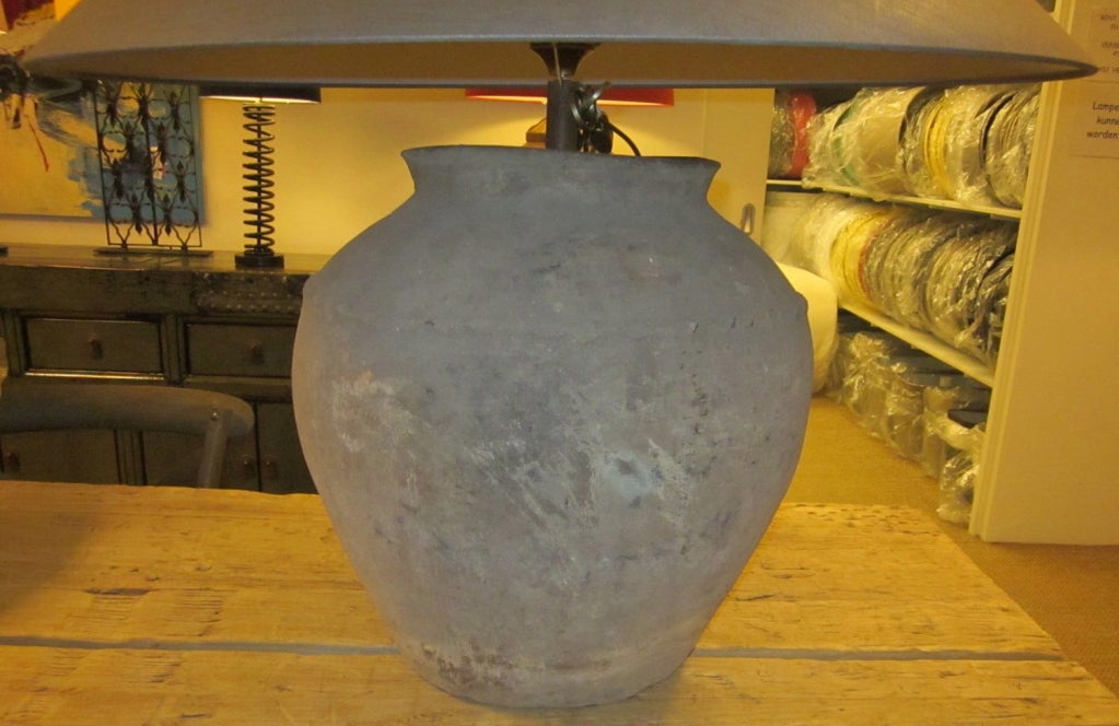 19thc Indonesian Extra Large Terra Cotta Water Vessel Lamp ...