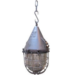 1940's French Industrial Hanging Light