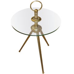 Vintage 1940
s French Deco Brass and Glass Cocktail Table