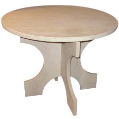 Italian Travertine Round Side Table, Contemporary 1