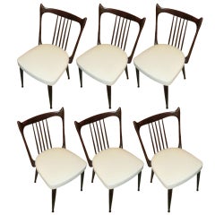 1940's French Set of Six Dining Chairs