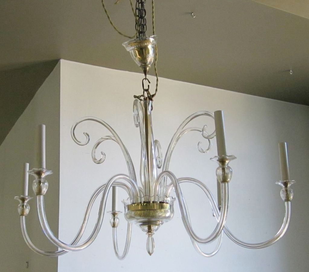 Italian Two Tier 6 Arm Murano Chandelier
