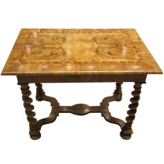 Antique German Multi Walnut Side Table
