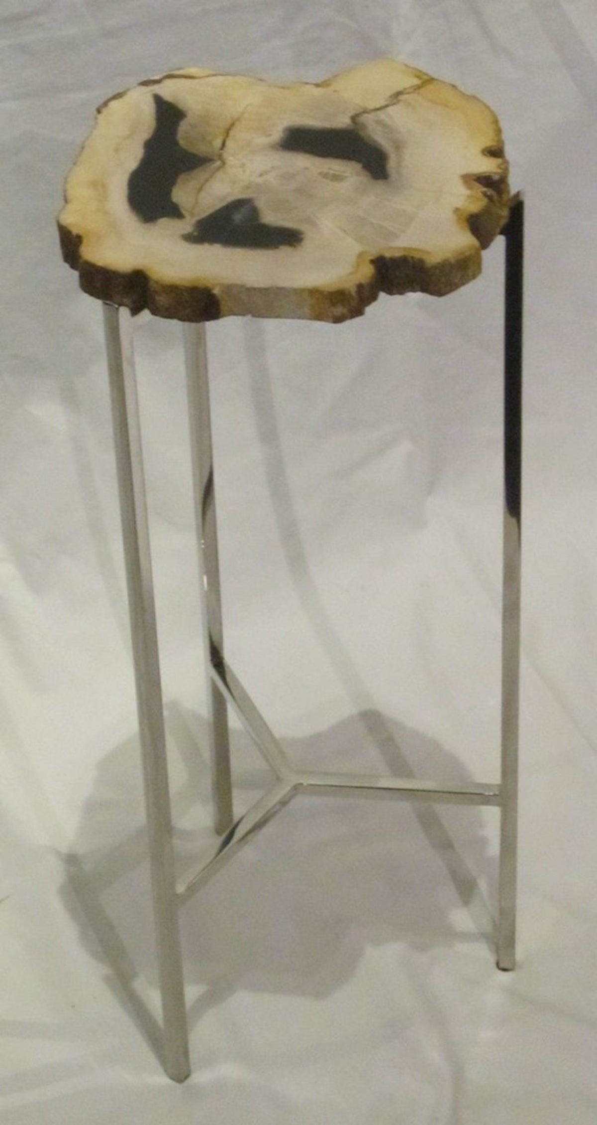 Petrified Wood Slice Small Side Table Prehistoric at 1stdibs