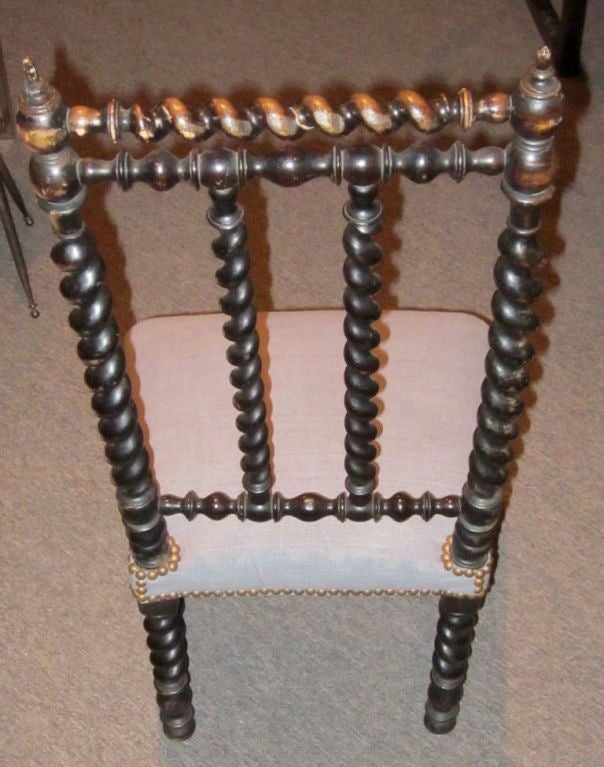 Ebony French Napoleon III Prayer Chair