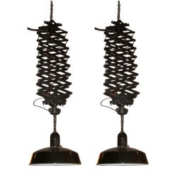 Pair of Belgian Extending Industrial LIghts