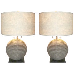 Pair VIntage Rope Lamps Pair Vintage Rope Lamps