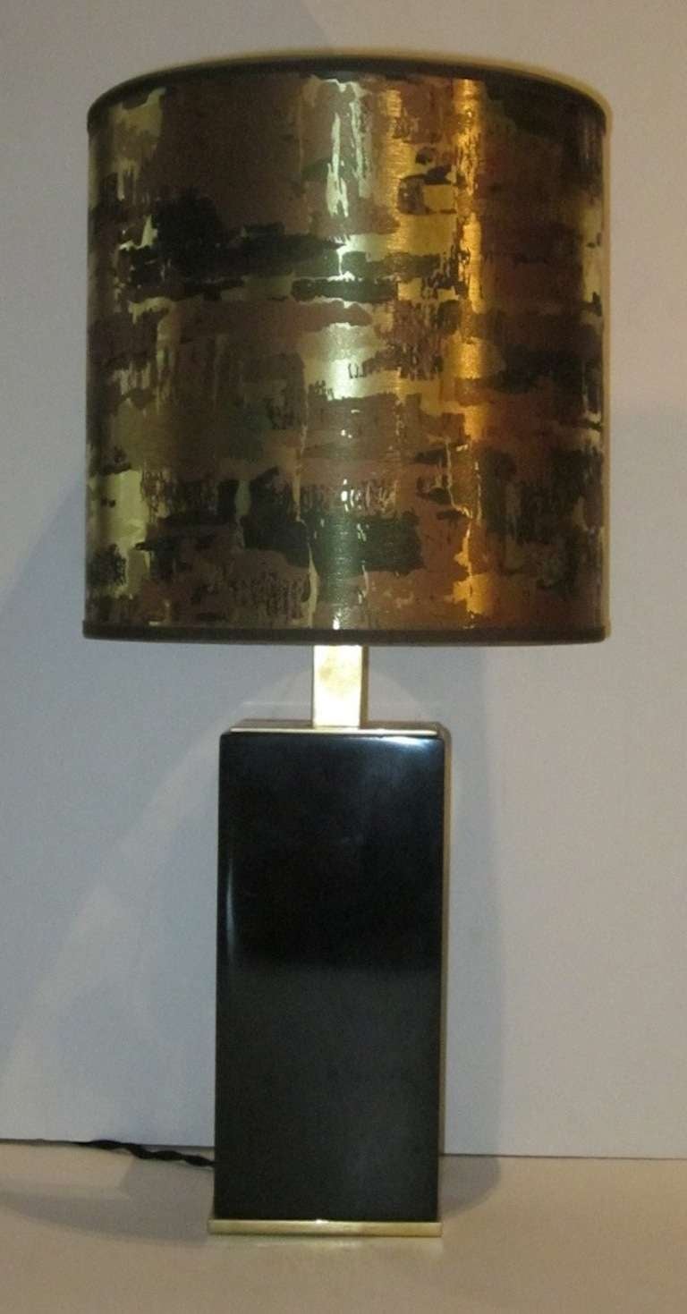 1970s Black Marble Lamp, France In Excellent Condition In New York, NY