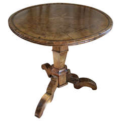 Antique 19th c. French Drop Leaf with Inlay Side Table