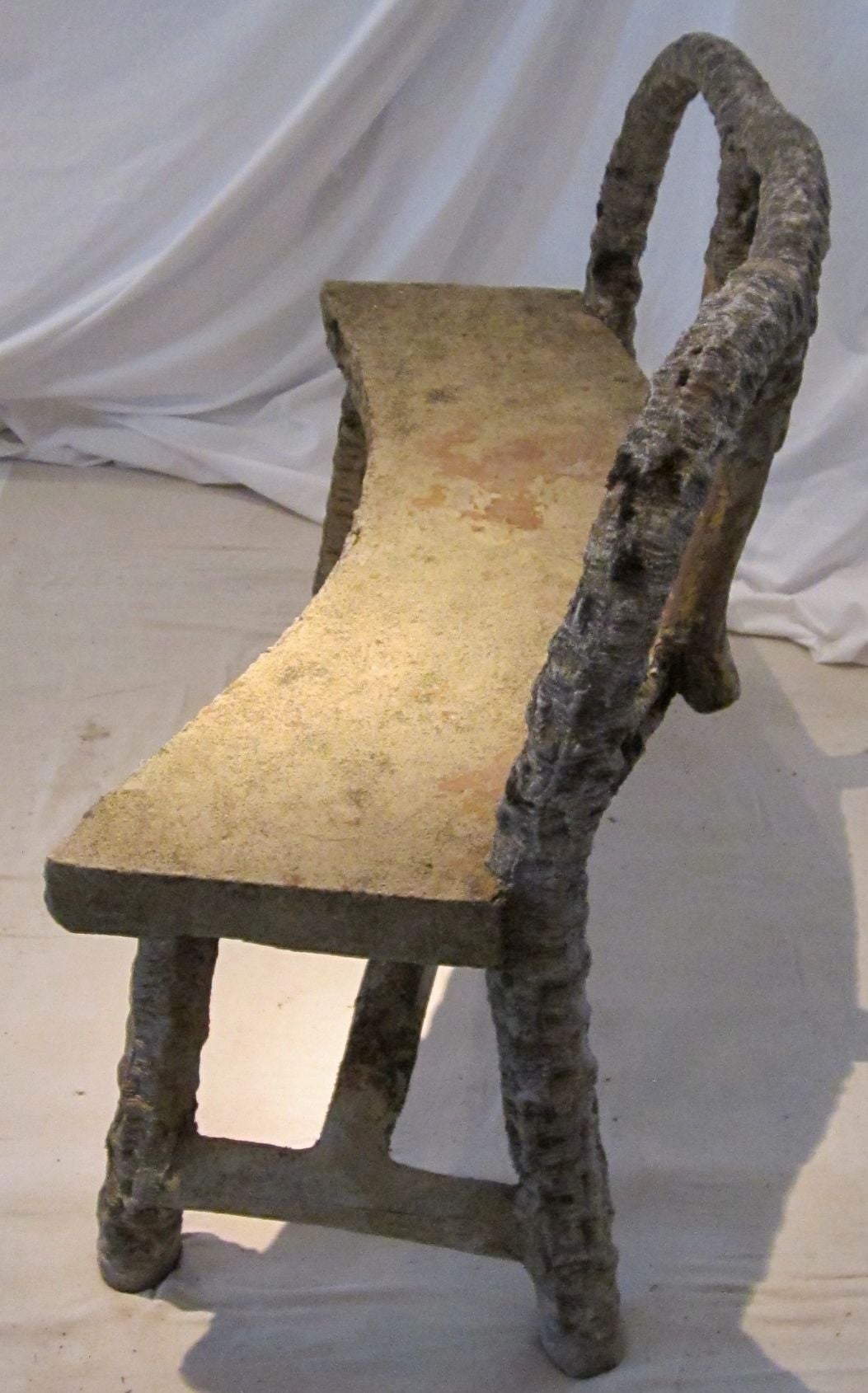 Stone Belgian Faux Bois Table and Benches, circa 1940s