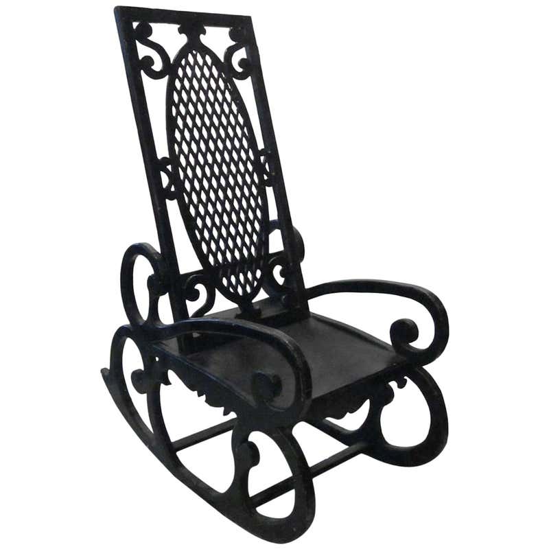 An Antique Hand-Carved Skeleton Rocking Chair at 1stdibs