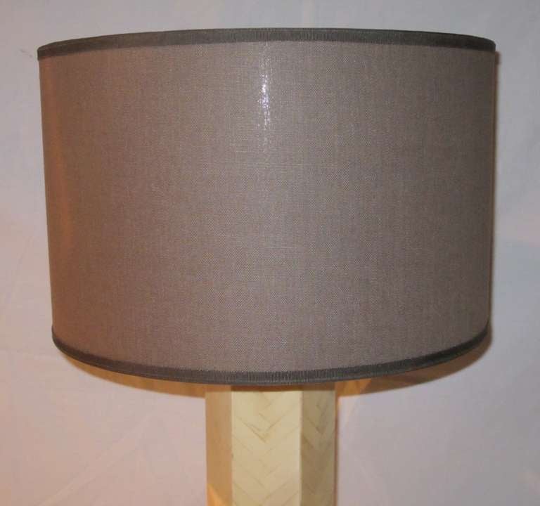 Late 20th Century 1970s Italian Faux Bone Table Lamp For Sale