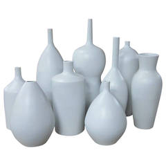 Off-White Large Matte Vases, China, Contemporary