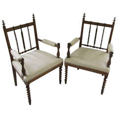 Pair of 19th Century Napoleon III Armchairs