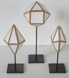 French Paper Architectural Molecule Models,  Set Of Three