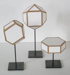 French Architectural Paper Molecule Models, Set Of Three
