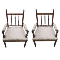 Pair of 19th Century French Ball Armchairs