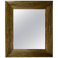 Spanish Gold Gilt Ribbed Wood Frame Mirror, circa 19th Century 11