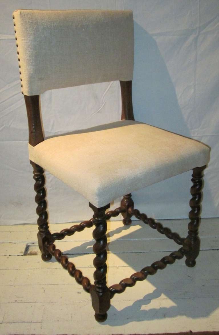 Belgian Set of Six Flemish 1920's Dining Chairs
