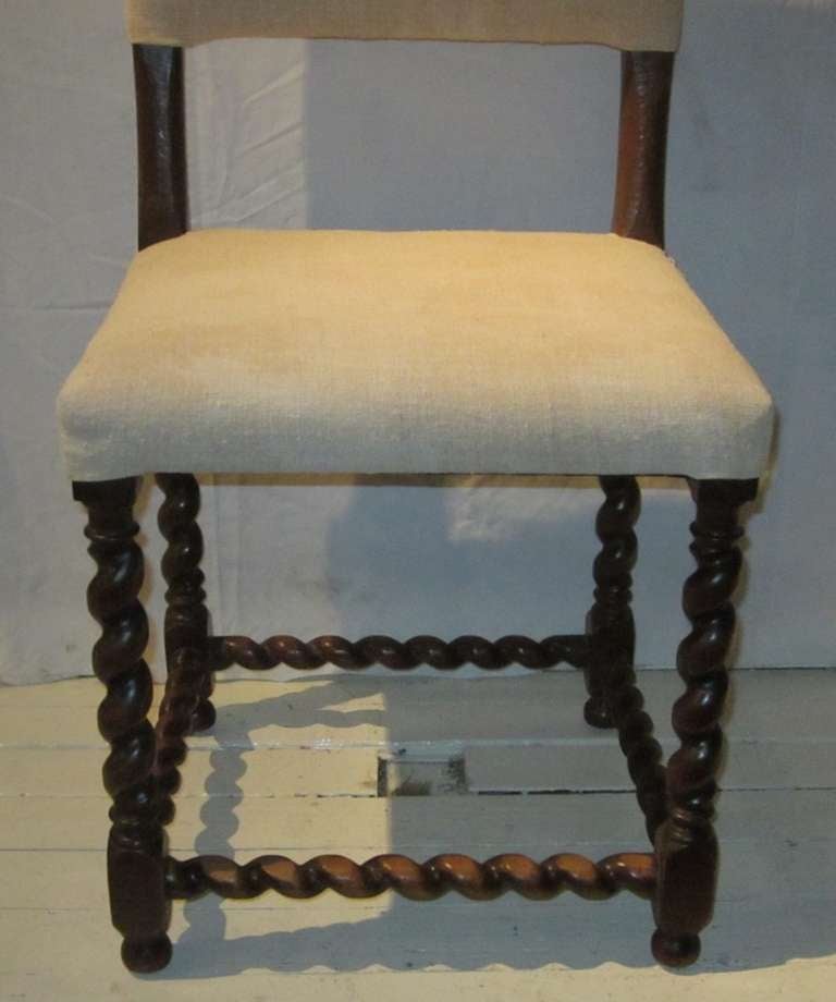 20th Century Set of Six Flemish 1920's Dining Chairs