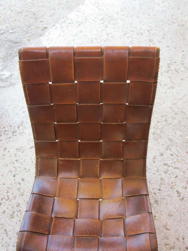 1940's Spanish Valenti Woven Leather Chair. 3