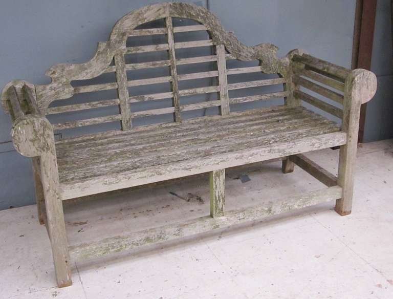Teak Lutyens Garden Bench, England, 1920s