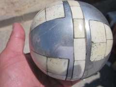 1920's French Bone and Steel Inlay Ball