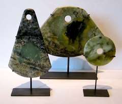 Set Of Three Natural Stone Sculpture Discs