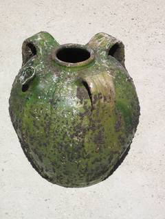 Green Textured Jug With Spout, France, 19th Century
