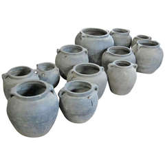 Antique 19th c. Chinese Large Terra Cotta Pots