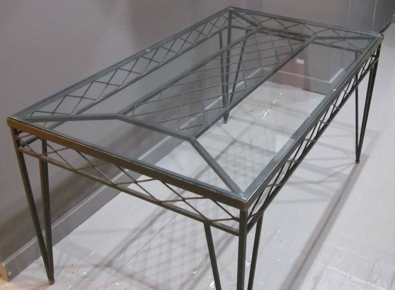 wrought iron rectangle table