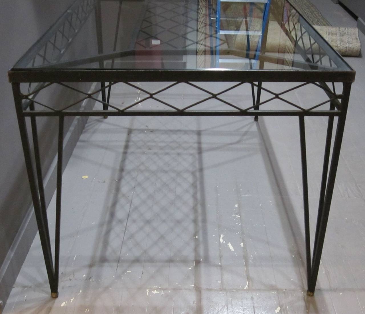 rectangular wrought iron dining table