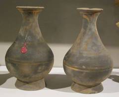 Chinese Pair Terra Cotta Vases