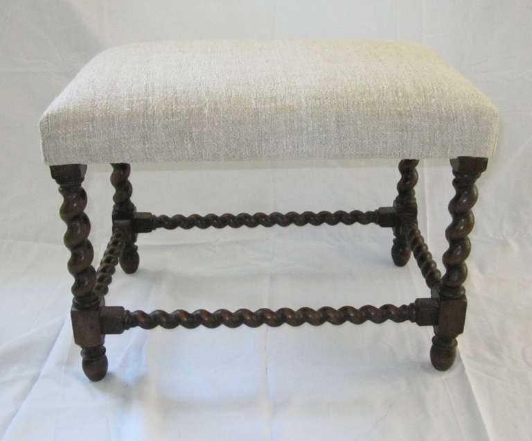 1920's French Spool Leg Foot Stools In Excellent Condition In New York, NY