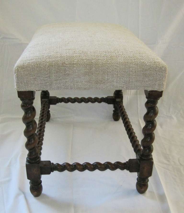 20th Century 1920's French Spool Leg Foot Stools