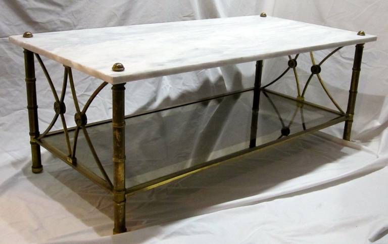 Marble Top Rectangular Coffee Table, Spain, 1960s