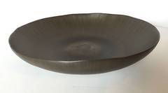 Hand Made Fine Ceramic Large Dark Bronze Bowl, Italian, Contemporary