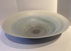 Hand Made Fine Ceramic Extra Large Blue Ombre Deep Bowl, Italy, Contemporary