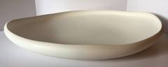 Hand Made Fine Ceramic Large White Platter, Italy, Contemporary