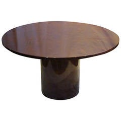 Aldo Tura Highly Polished Round Dining Table, Italy, 1970s